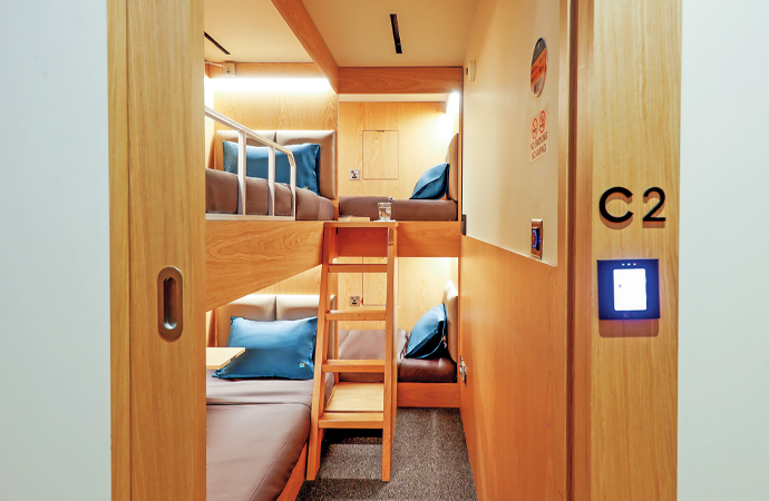 Sleep ’n Fly family cabin, Hamad International Airport, Doha, Qatar / Photo: Courtesy of Airport Dimensions