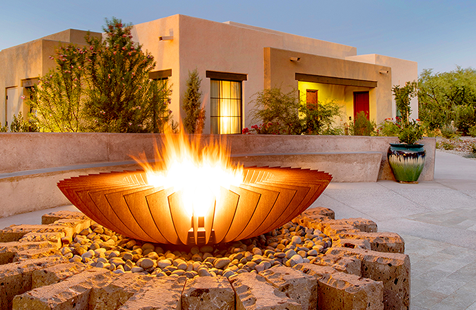 Fire pit in Canyon Ranch's Tucson resort