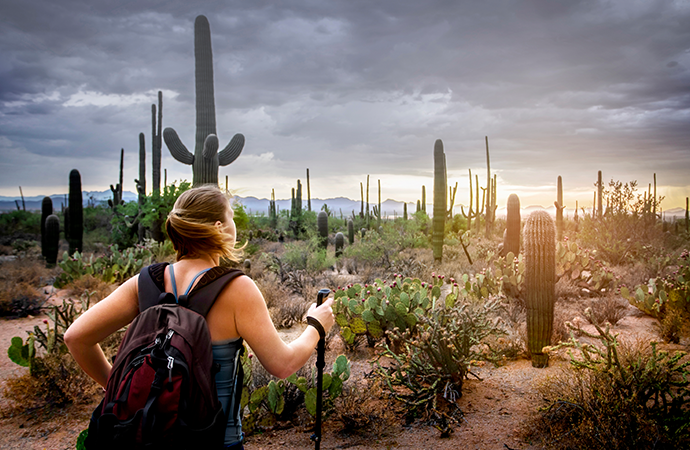Woman hiking as part of the LONGEVITY8 program